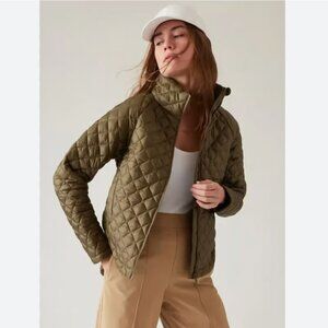 Athleta Whisper Featherless Puffer Jacket - Acacia Olive XS